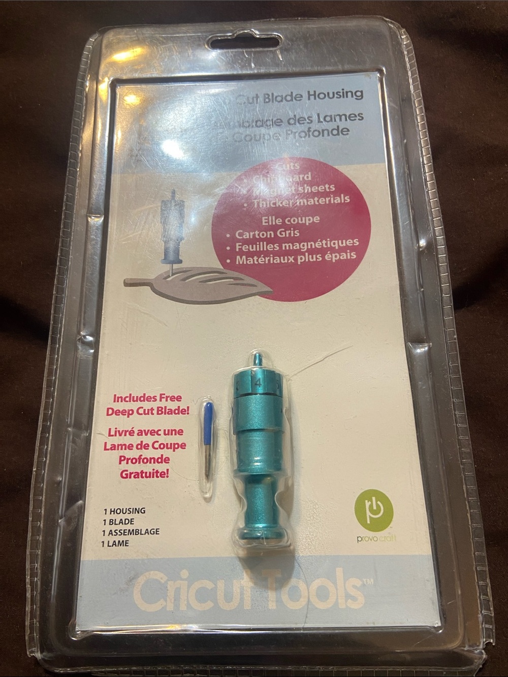 Cricut Teal Deep Cut Blade Housing with Blade